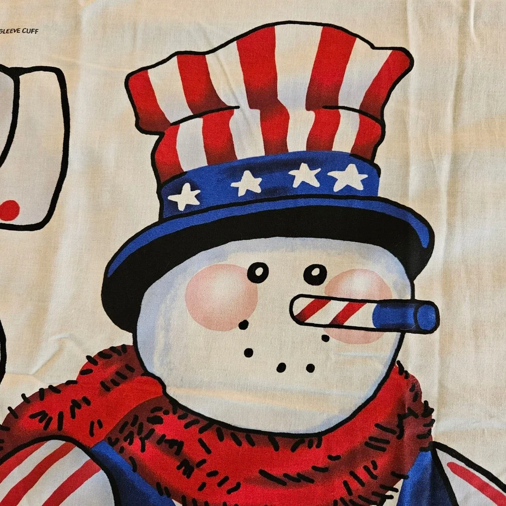 Daisy Kingdom Patriotic Snowman Door Panel Fabric God Bless America Uncle Sam